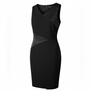 🆕 White House Satin-Blocked Black Sheath Dress